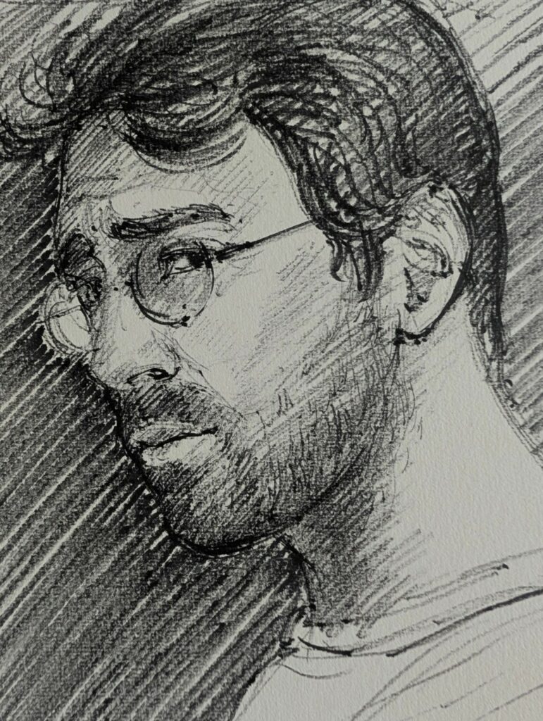 Autoportrait réalisé à l'atelier Saint-Martin à Talence.