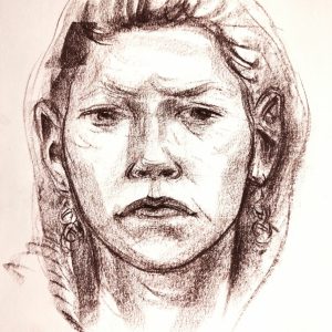 Dessin d'étude rapide d'un portrait d'une femme réalisé par L'atelier Saint-Martin à Talence