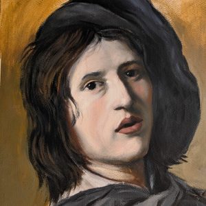 Portrait réalisé à la gouache d'après une peinture à l'huile de Franz Hals.